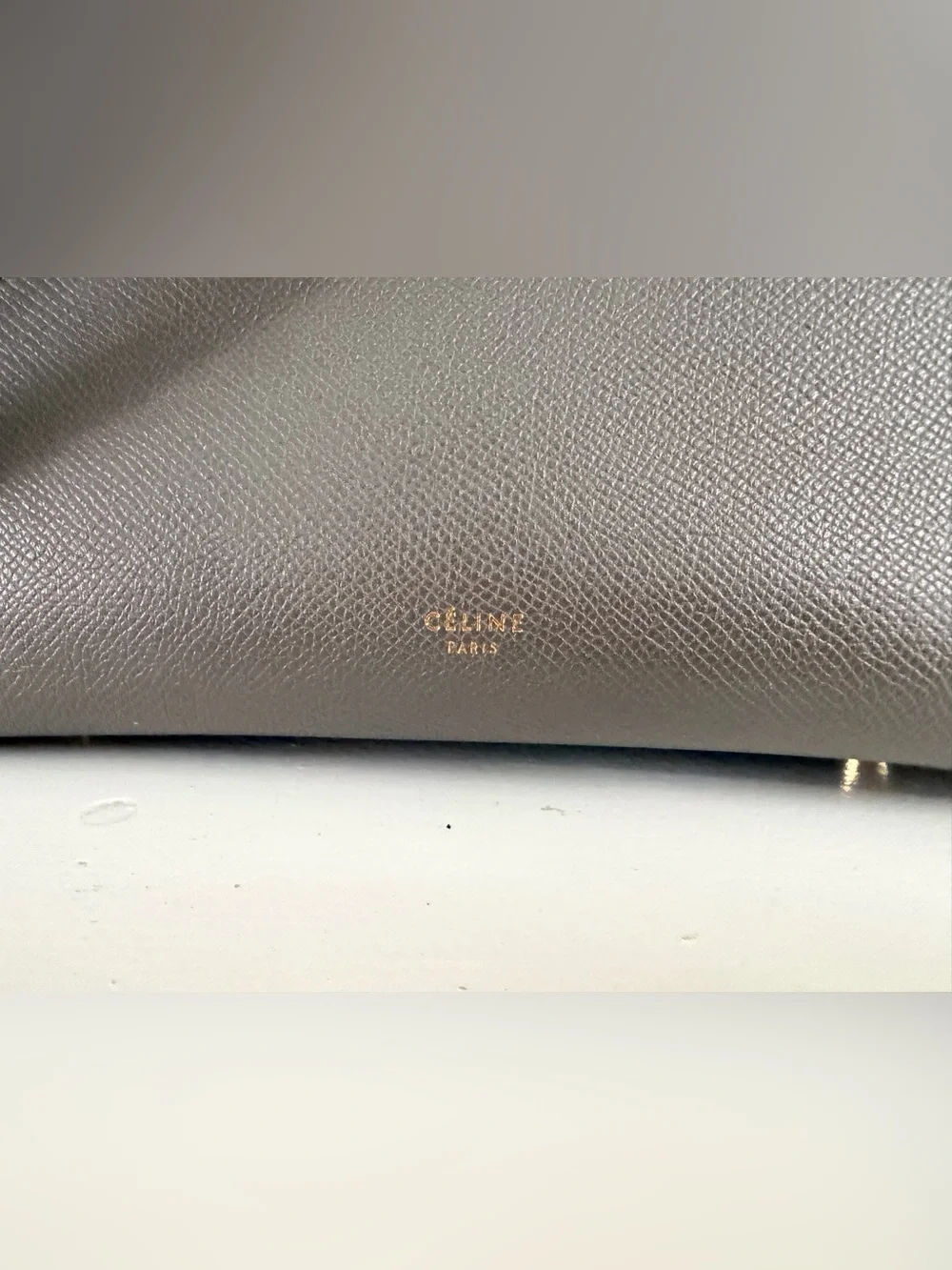 CELINE | Mini Belt Bag - Calfskin Leather Top Handle Shoulder Bag in Gray